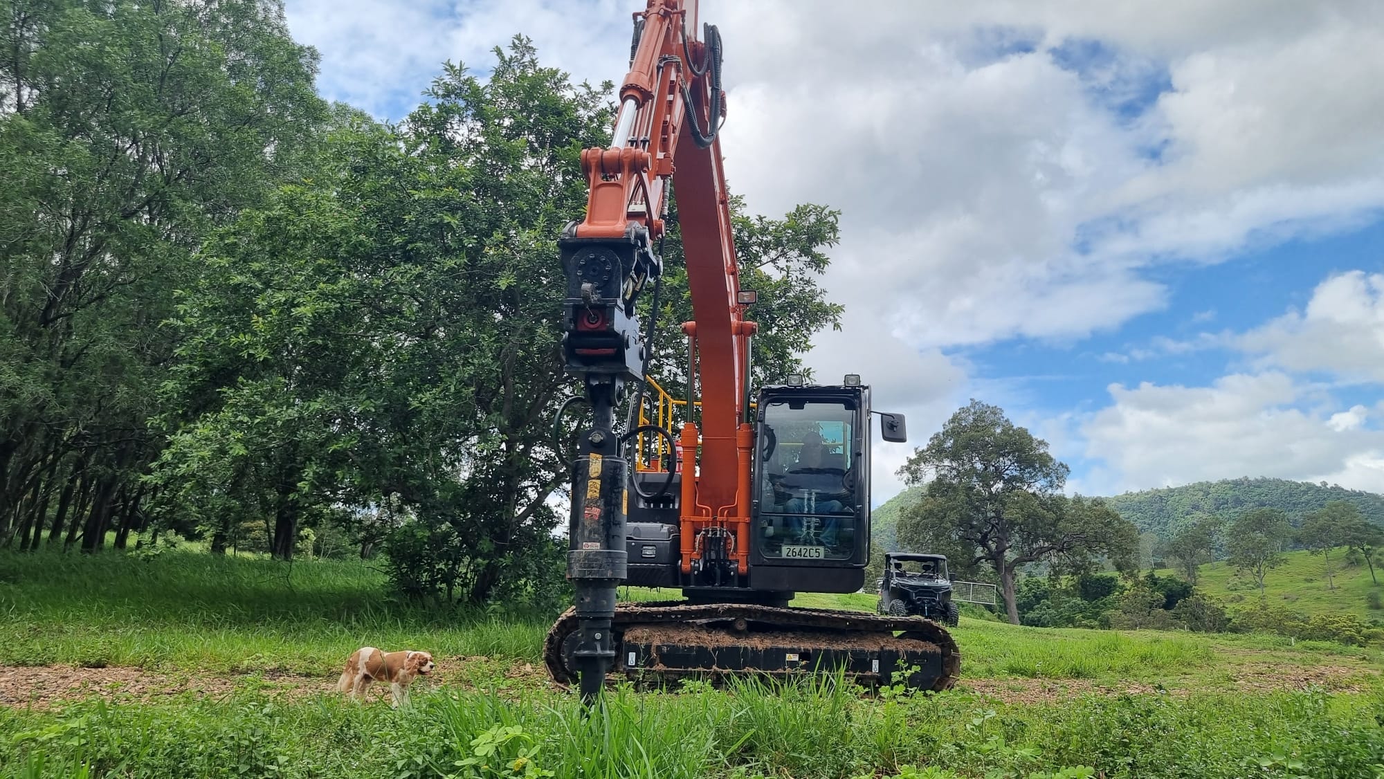 Wades Earthmoving excavator on a Queensland job site